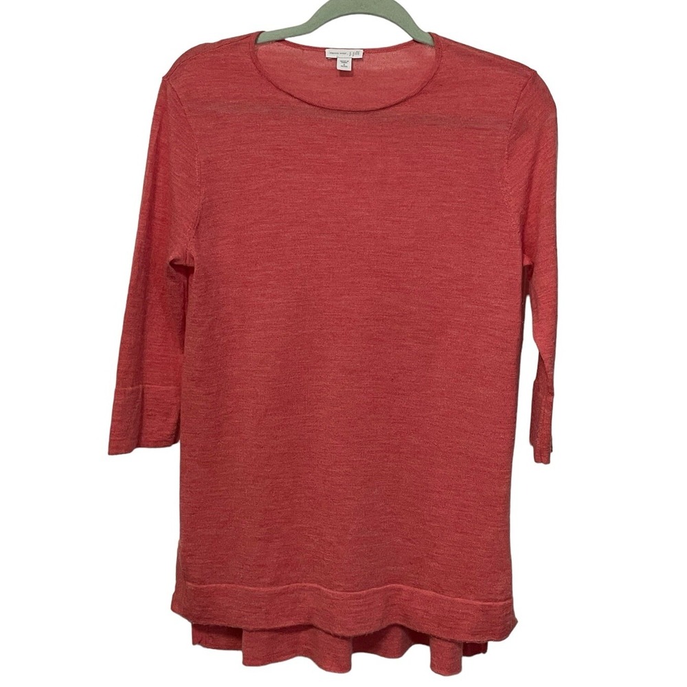 J. Jill 100% Merino Wool Women's Small Petite‎ 3/4 Sleeve Hi Lo Tunic Sweater